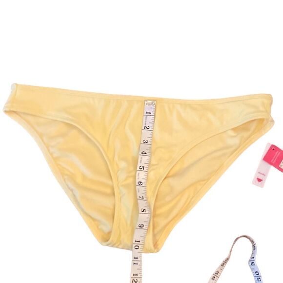 Xhilaration Yellow Ribbed Swim Bottoms, Size XL (12-14), NWT - Picture 7 of 9